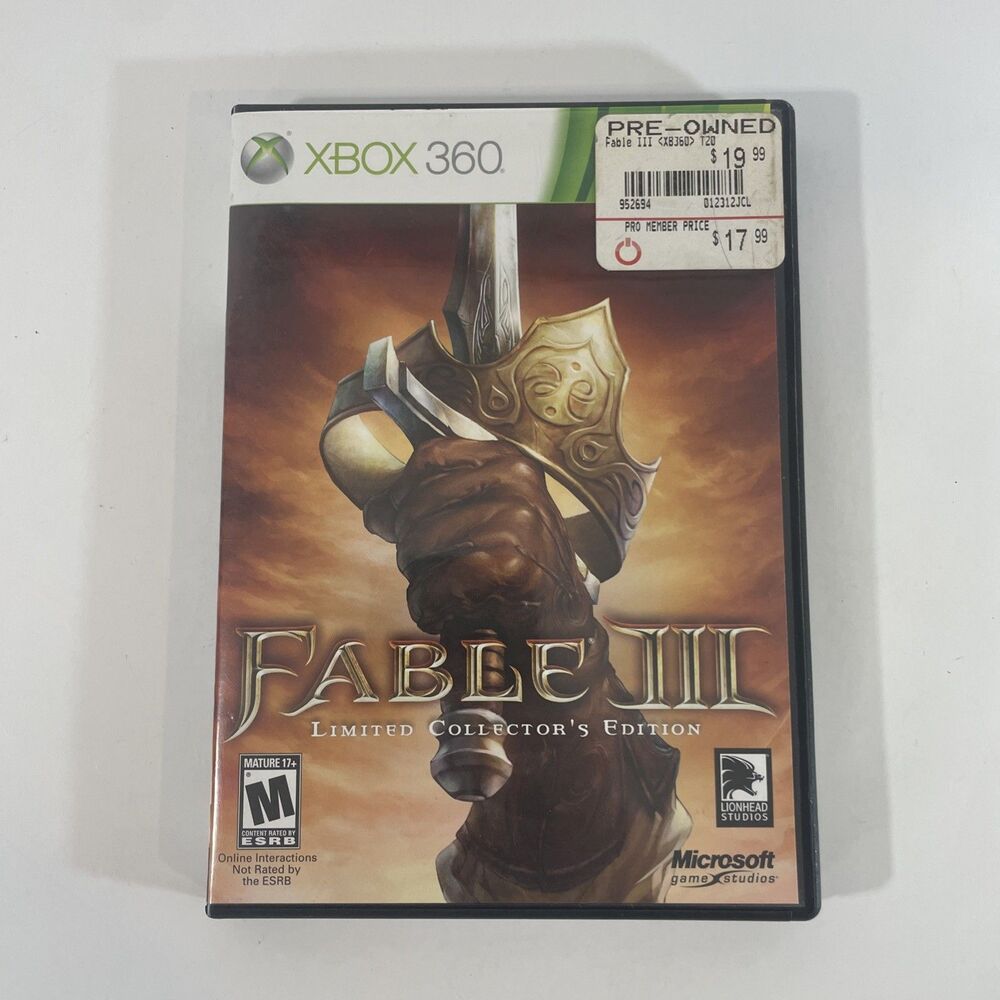 Fable III 3 Limited Collector's Edition (Microsoft Xbox 360)